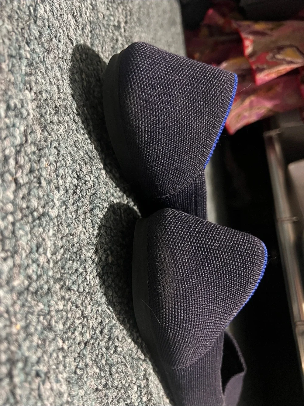 Rothy's Navy Blue Knit Slip-On Flat 9 washable